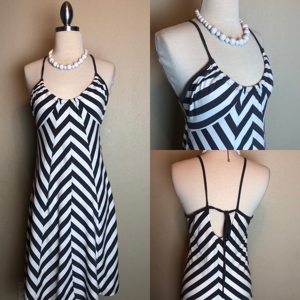 Old Navy Soft Jersey Summer Dress White/Grey